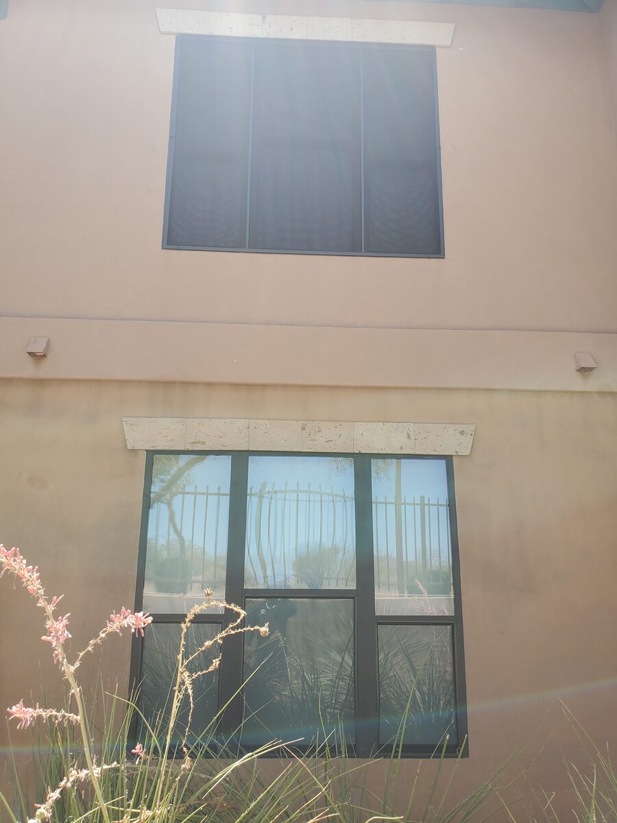 Before and after sunscreen comparison on a Phoenix home