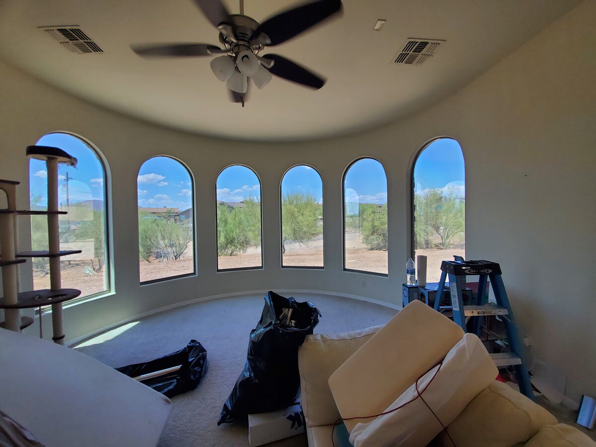Window film application on a Phoenix-area window